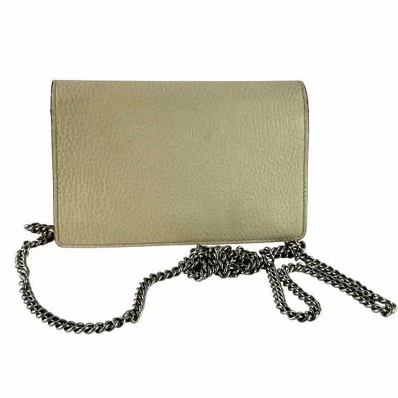 GUCCI Dionysus Super Mini Crystal Beige Leather Crossbody Bag Made in Italy - Picture 5 of 15